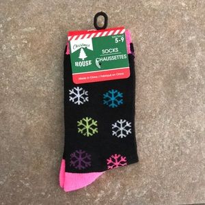 Colorful snowflake socks